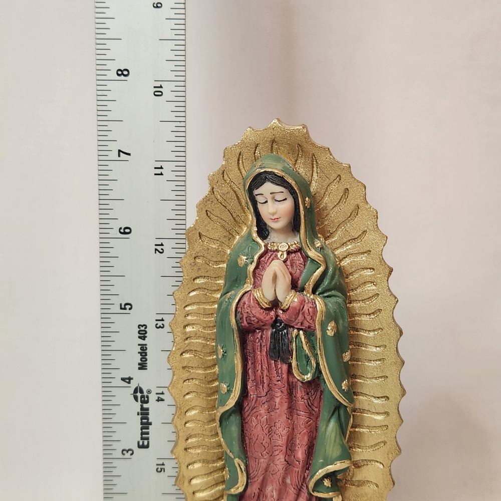 Our Lady of Guadalupe Statue 7.5" Hand Painted Virgin Mary Figurine Ceramic? - Picture 6 of 7